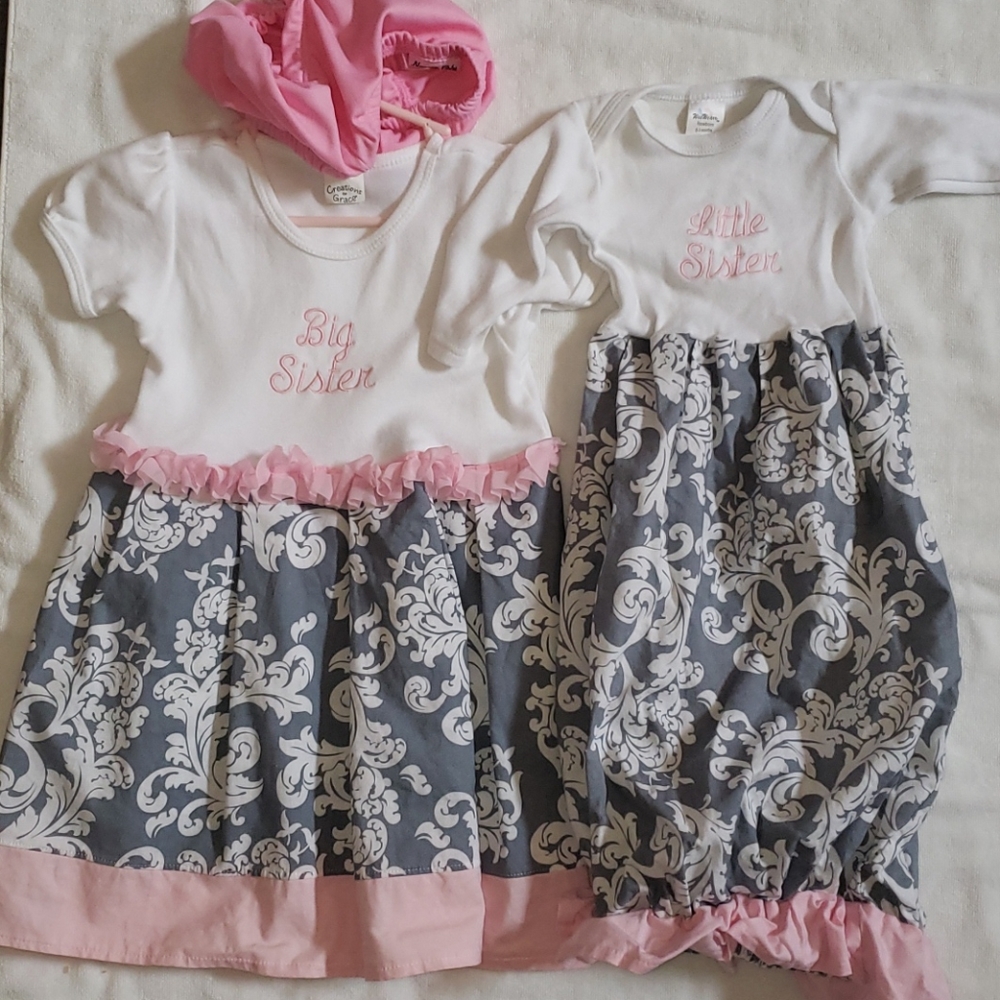 Custom matching big sister/little sister gowns
